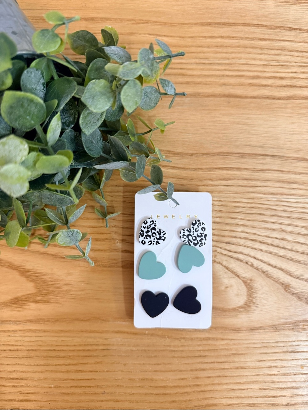 🌿10/$25  • Clay Texture Heart Shaped Earrings Trio